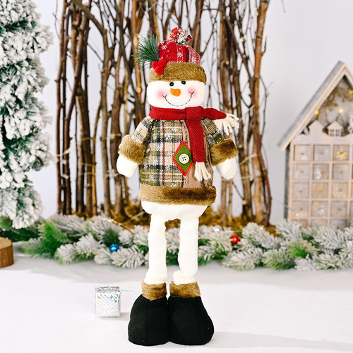 Figura Navideña Con Piernas Elásticas, Muñeco De Nieve