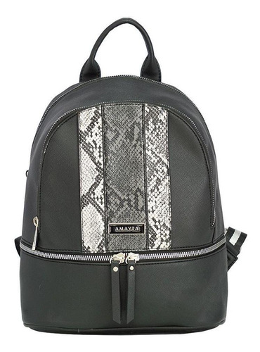 Imagen 4 de 10 de Mochila Amayra Mujer Simil Cuero Dama Urbana Combinada Pp