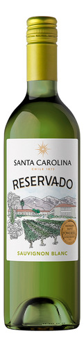 Vinho Sauvignon blanc Santa Carolina Reservado adega Viña Santa Carolina 750 ml em um estojo de vidro