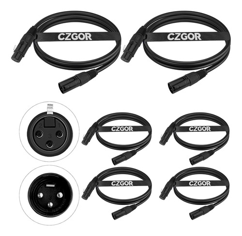 Cable Dmx De 6.5 Pies, Paquete De 6 Cable Flexible De 3...