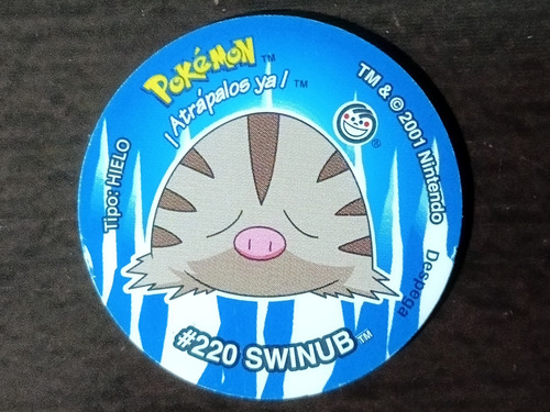 Tazo De Pokemón 3 #220 Swinub Con Sticker Sin Despegar (: (Usado)