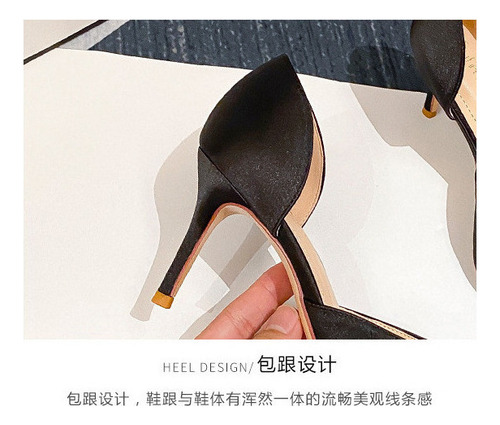 Zapatos Tacón Sin Cordones Seda Para Mujer Zapatos Con Punta