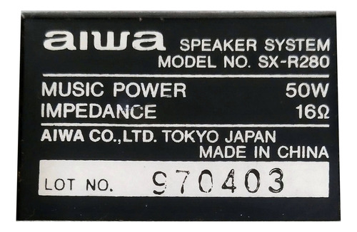 Parlantes Aiwa Sx-r280 Satelital De Alta Calidad Negro (Usado)