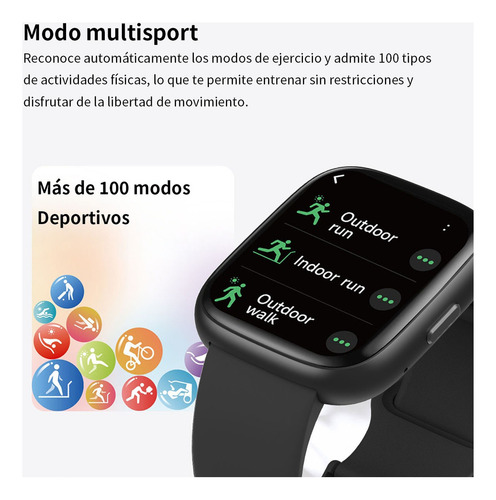 Reloj Inteligente Simsonlab Idw26 Bluetooth Calls Para Alexa Ios/android Golden Smart Watch 1.85 Hd Screen 100 Modos Deportivos