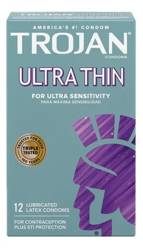 Preservativo Trojan Ultra Thin Para Ultra Sensibilidad 12 Un