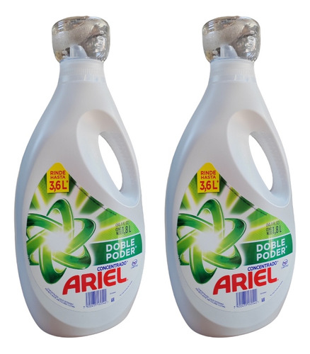 Pack X2detergente Liquido Ariel Concentrado Doble Poder 1.8l