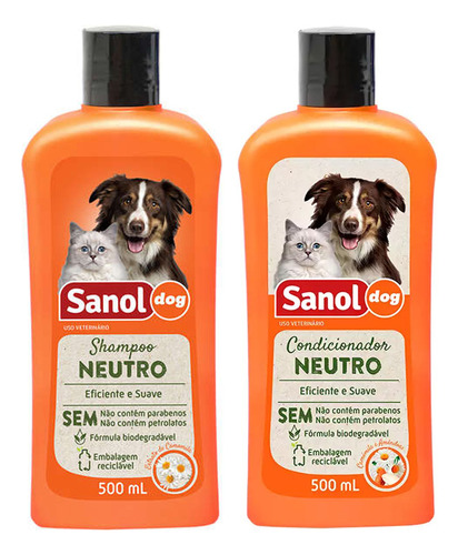 Shampoo Neutro Para Cachorro Sanol + Condicionador Neutro