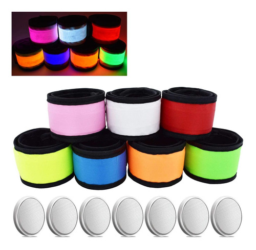 Amnquerxus Led Glow Slap Pulseras Iluminadas Brazaletes De B