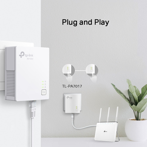 Kit Repetidor Powerline Av1000 Gigabit Tp-link Tl-pa7017 Kit