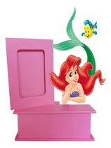 Comprar Alcancía Sirenita Ariel Con Portarretrato Centros De Mesa Alcancia Sirenita Ariel Rosa