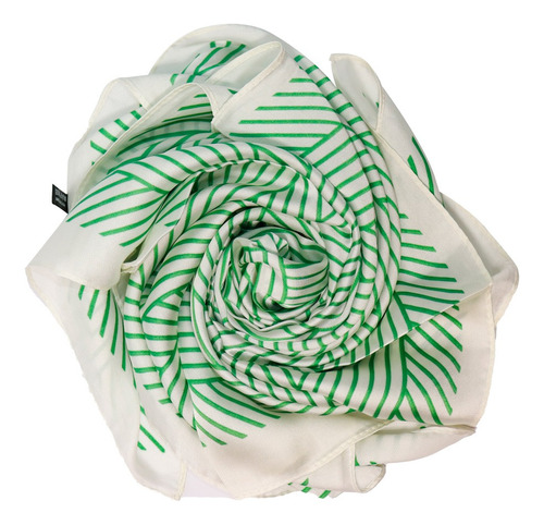 Mascada Pashmina Mujer Pañoleta Estampada Verde 70 X 70cm Verde Rayas