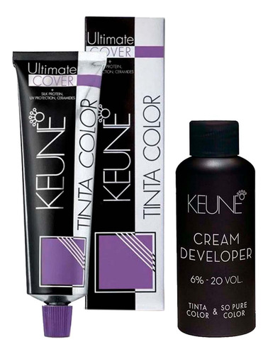 Tinta Keune Ultimate Cover 60ml + Ox Cream Dev 6% 20vol 60ml