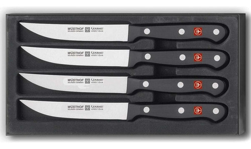 Juego 4 Cuchillos Para Carne Acero Inoxidable Wusthof Color Plateado