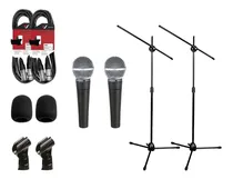 Comprar Combo 2 Microfonos Shure Sm58  Pie Jirafa Cable Y Antipop