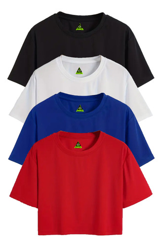 Pac De Playera Corta De Dama Crop Top Fit Ombligera Algodon