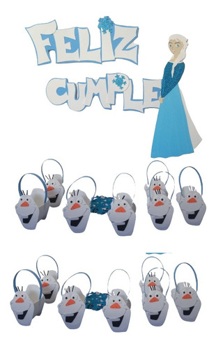 Dulceros Goma Eva Frozen Olaf Sorpresitas Cotillon Goma Eva