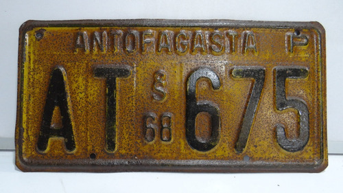 Placa Patente Antigua Chilena, Antofagasta 68