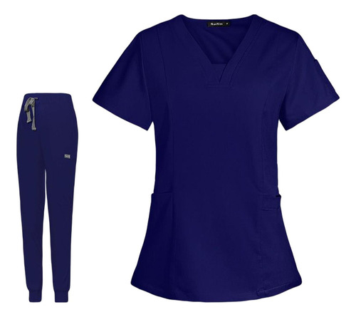 Conjunto De Uniformes Médicos Para Mujer, Blusas Con Cuello