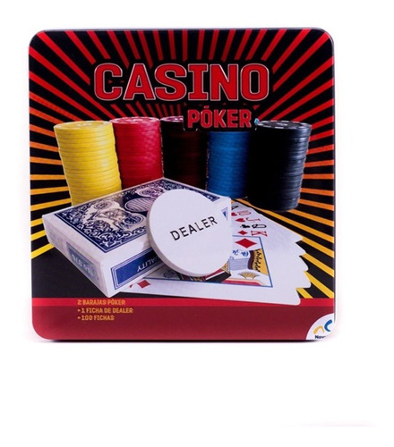 Casino Poker 2 Barajas, 1 Ficha Dealer Y 100 Fichas