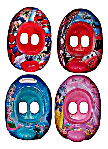 8 Bote Lanchita Andadera Inflable Flotador Bebé Personajes