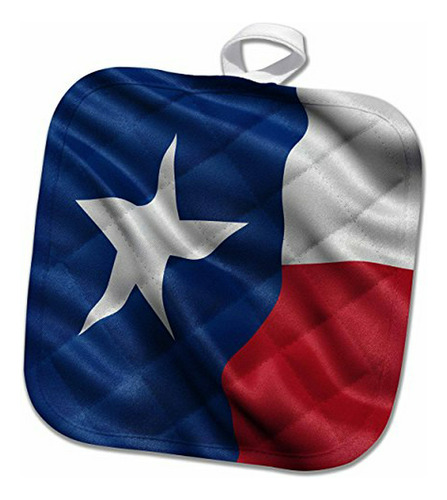 Agarradera De Olla 3d Con Bandera De Texas, 8 X 8