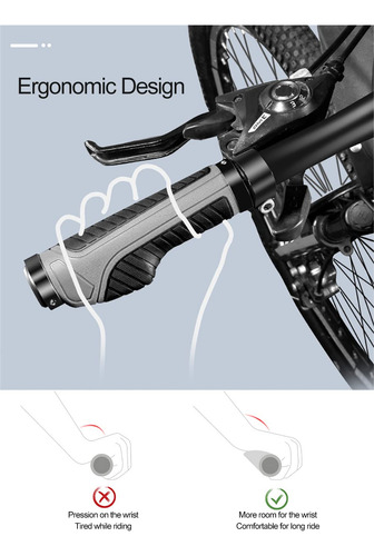 Puños Ergonómicos De Manubrio Topcabin Amplia Superficie Estilo Cuchillo, Blanco/negro (tapón De Bloqueo De Aluminio), 1 Par