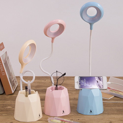 Lámpara De Mesa Led Recargable Con Soporte Para Bolígrafos C