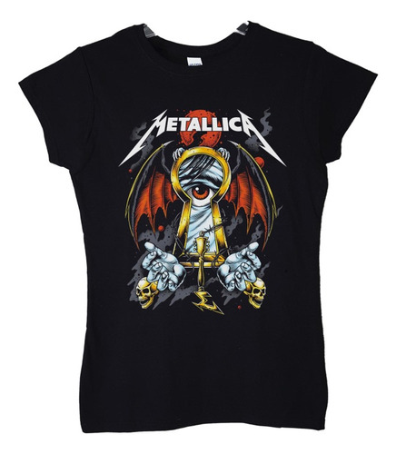 Polera Mujer Metallica Cerradura Metal Abominatron