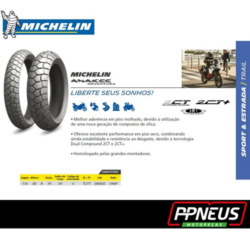 Pneu Transalp Xl 700v 110/80r19 59v Anakee Adv Michelin