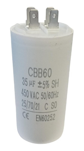 Capacitor Cbb60 35 Uf 450 Vac 50/60 Hz