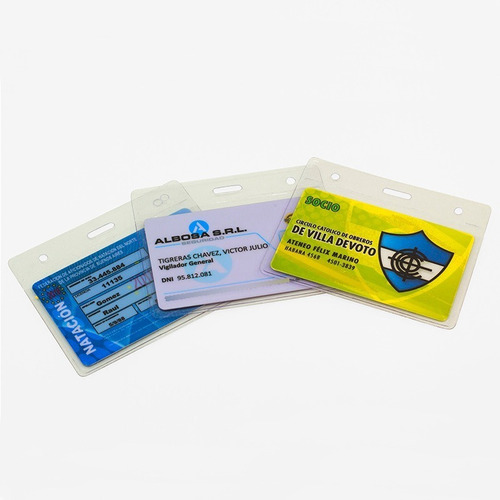 Imagen 6 de 10 de Sobres Pvc Porta Tarjetas 120x80mm 180mic Credenciales X 10u