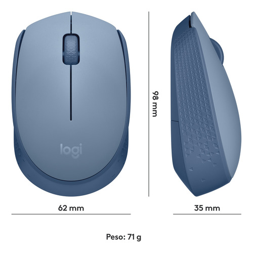 Mouse Inalámbrico Logitech M170 C/tecnología 2,4ghz Bluegrey