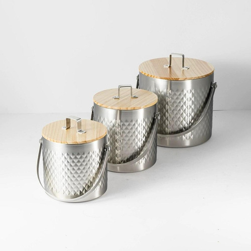 Cubo De Hielo Portátil Cubo De Enfriamiento De 3 L Plata