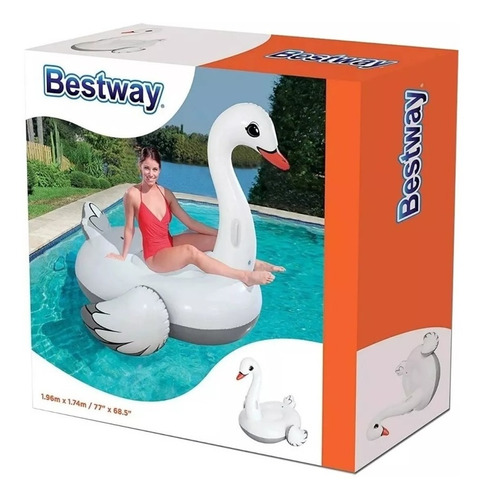 Colchoneta Inflable Cisne Gigante Grande 1.96m Bestway 41111