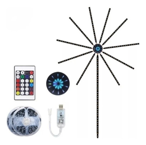 Estrella De Tiras Led Fuegos Artificiales Rgb Bluetooth