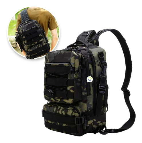 Morral Táctico Militar 2 En 1 Bolso Cruzado Pesca Mrr21