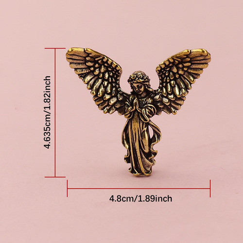 Estátua De Anjo Em Latão, Ornamento Antigo, Escultura,