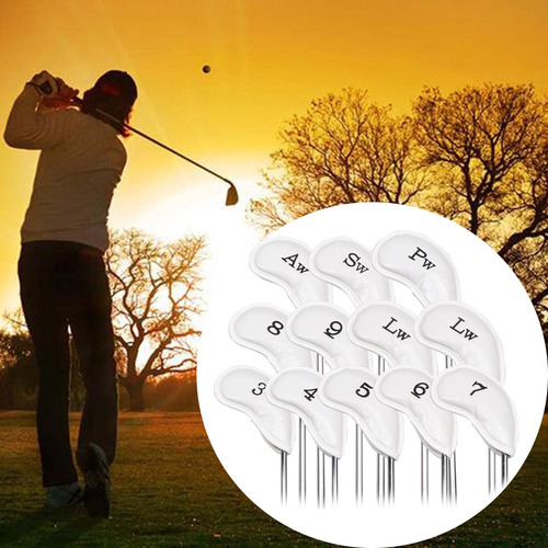 12pcs Pu Golf Iron Headcover, Golf Club Head Cover, Club