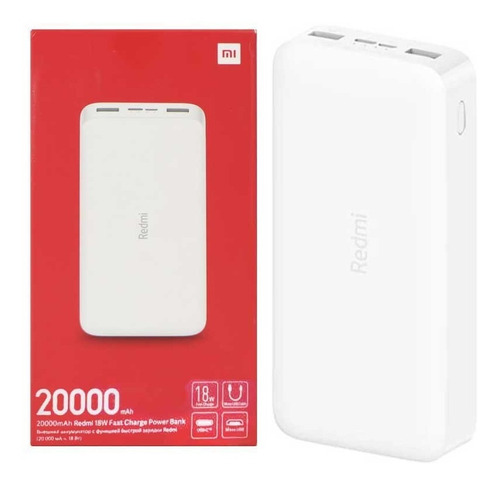 Carregador Xiaomi PB200LZM usb carregamento 18w branco