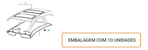 10 Grampos Acabamento Forro Teto Corsa 1997 1998 1999 2000