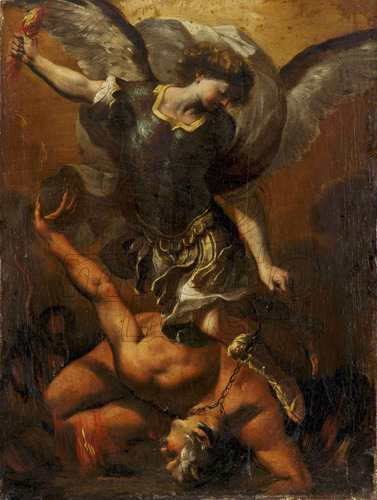 Lienzo Canvas Arte Sacro San Miguel Arcángel Satanás 106x80