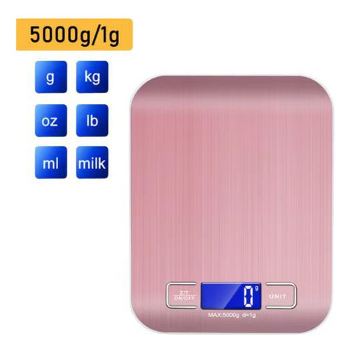 Báscula De Cocina 10kg Alta Precisión Color Oro Rosa