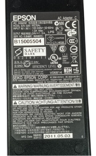 Adaptador De Corriente Epson 24v 1.5a Punta 3 Pines M235a