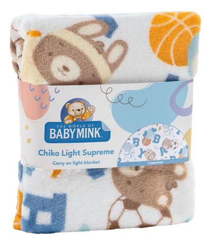 Cobertor Ligero Para Bebé Baby Mink Chiko Ligth Supreme Color Azul Campeones