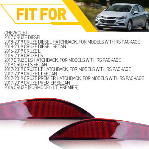 Bumper Reflector For 2017-2019 Chevrolet Cruze Lt Premie Aab