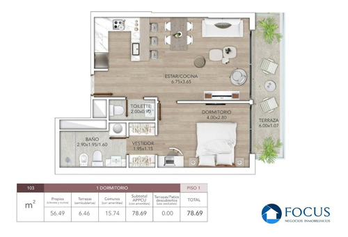 Venta Apartamento 1 Dormitorio 2 Baños Tza. Punta Carretas