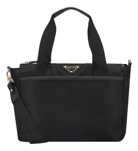 Bolsa Satchel Westies Hbaitnawe Mujer Acabado de los herrajes Niquel Color Negro Color de la correa de hombro Negro Diseño de la tela Liso