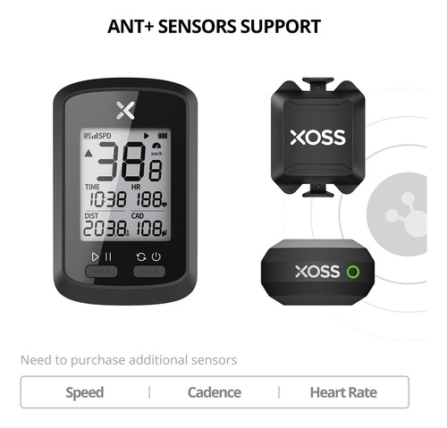 Computadora Gps Para Bicicleta Xoss G Cuentakilómetros Lcd Negro