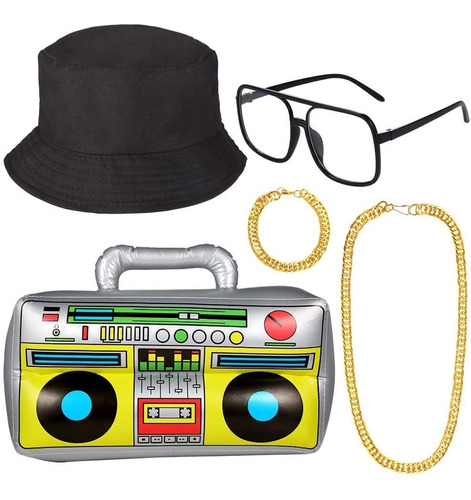 5 Piezas 80s 90s Kit De Traje De Hip Hop Fresco Rapper ...