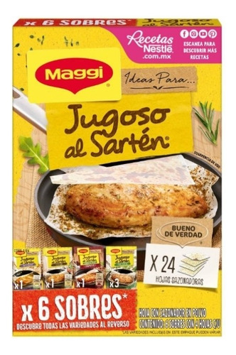 Hojas Sazonadoras Maggi Jugoso Al Sartén 6 Sobres Con 4 Pzas